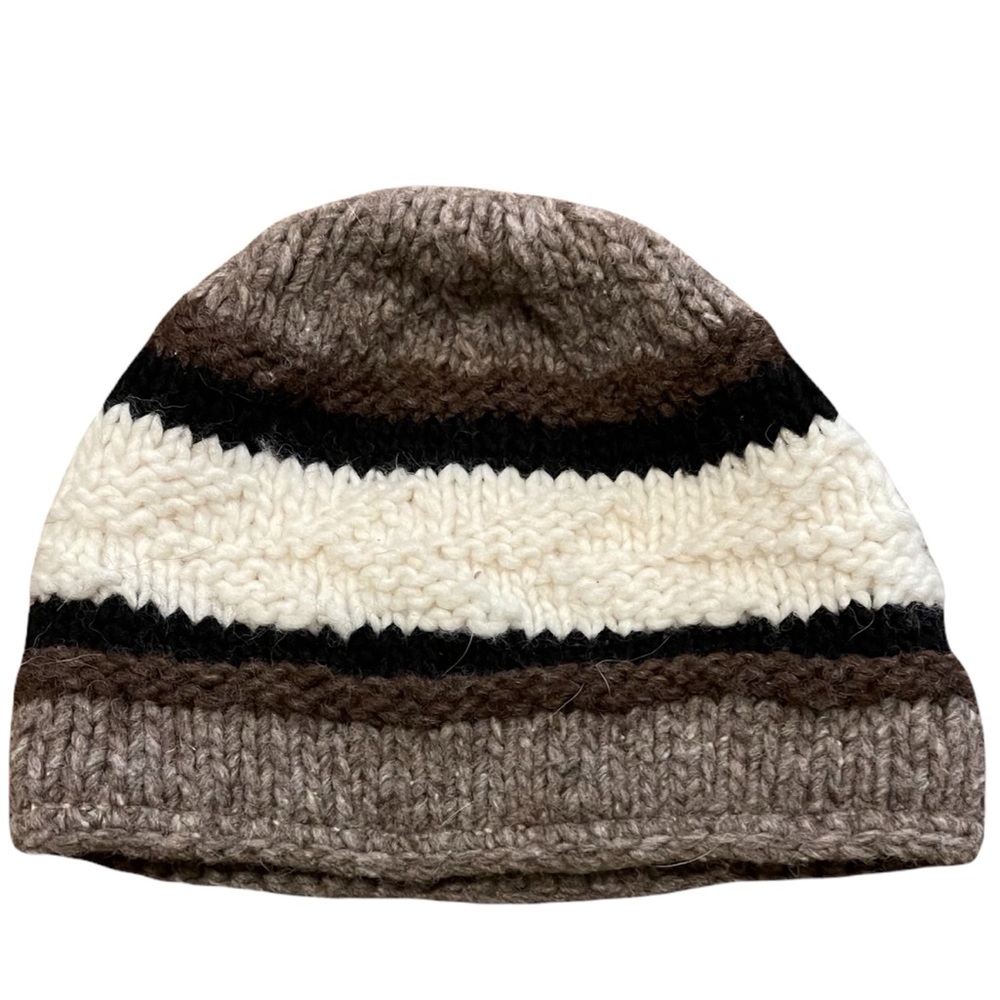 Lined Knit Beanie-Cream, Tan, Black